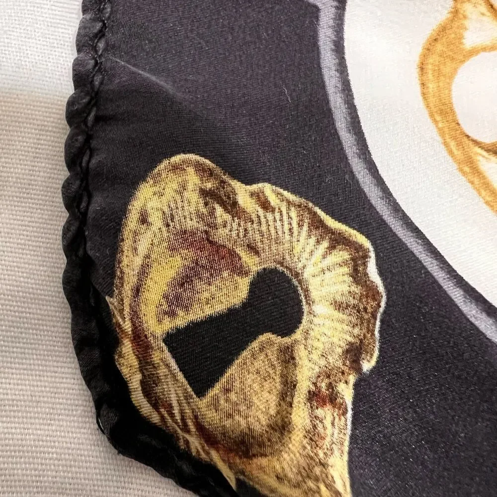My Flat in London Gold and Black Scarf with Key Lock Motifs